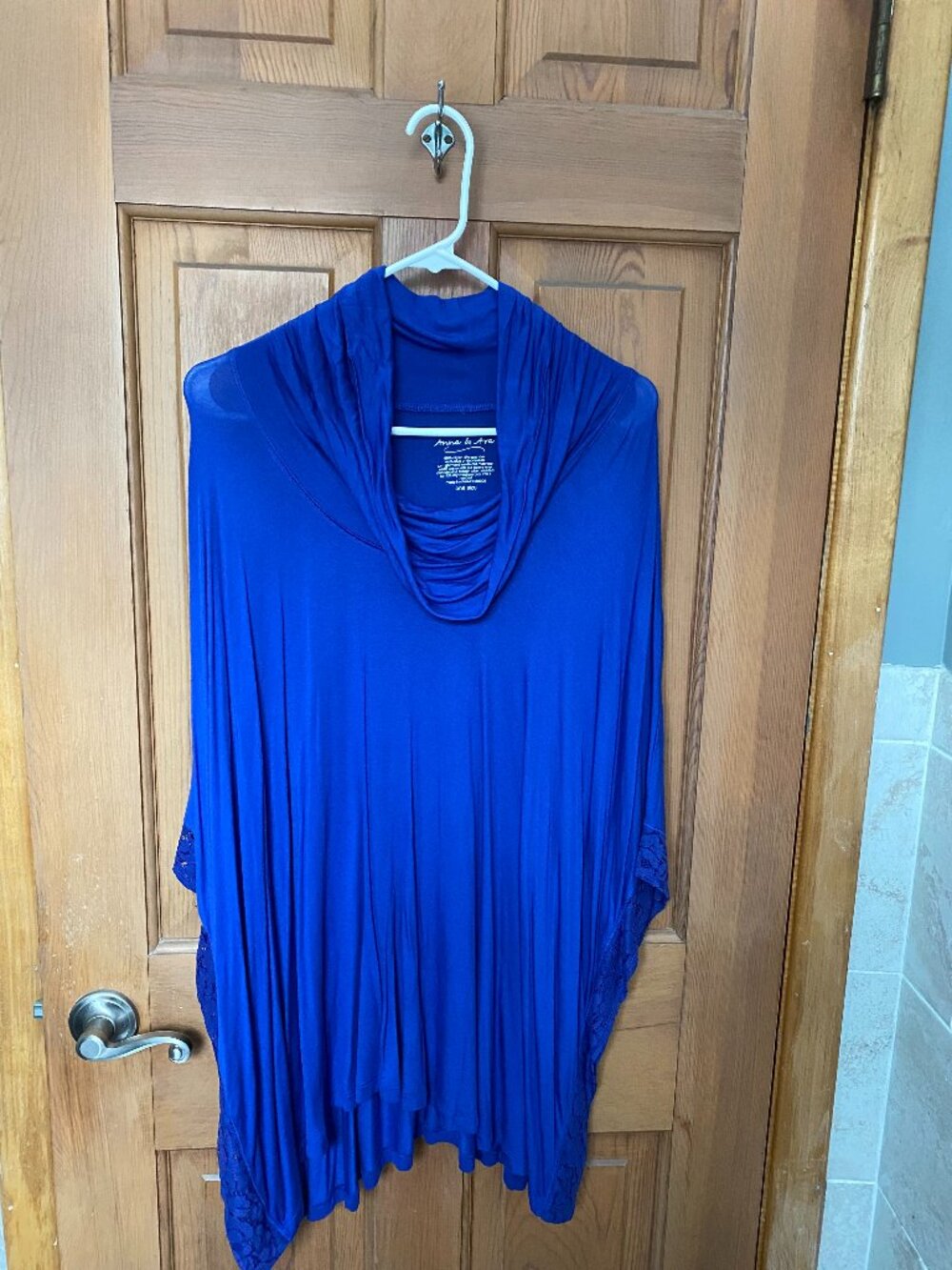 Anna & Ava Blue Rayon Spandex Women's Solid Shawl Wrap RN58909 Machine Washable